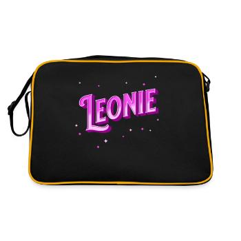 Le prénom de Léonie personnalisé - Sac Retro - noir/or - Dos