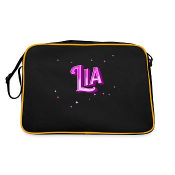 Nom Lia personnalisé - Sac Retro - noir/or - Dos
