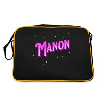 Nom Manon personnalisé - Sac Retro - noir/or - Dos