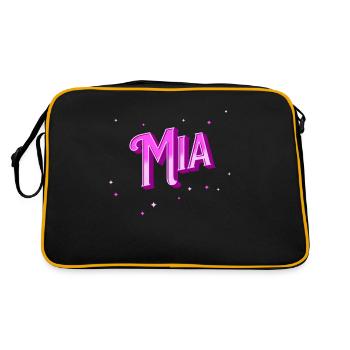 Mia name personalized - Retro Bag - black/gold - Back