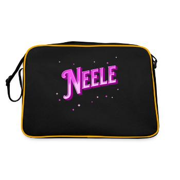 Neele Namen personalisiert - Retro Tasche - Schwarz/Gold - Hinten