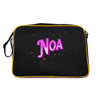 Noa name personalized - Retro Bag - black/gold - Back