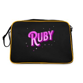 Ruby name personalized - Retro Bag - black/gold - Back