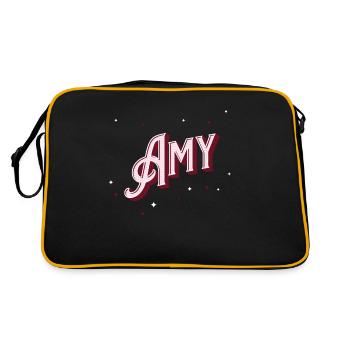 Prénom Amy personnalisé - Sac Retro - noir/or - Dos