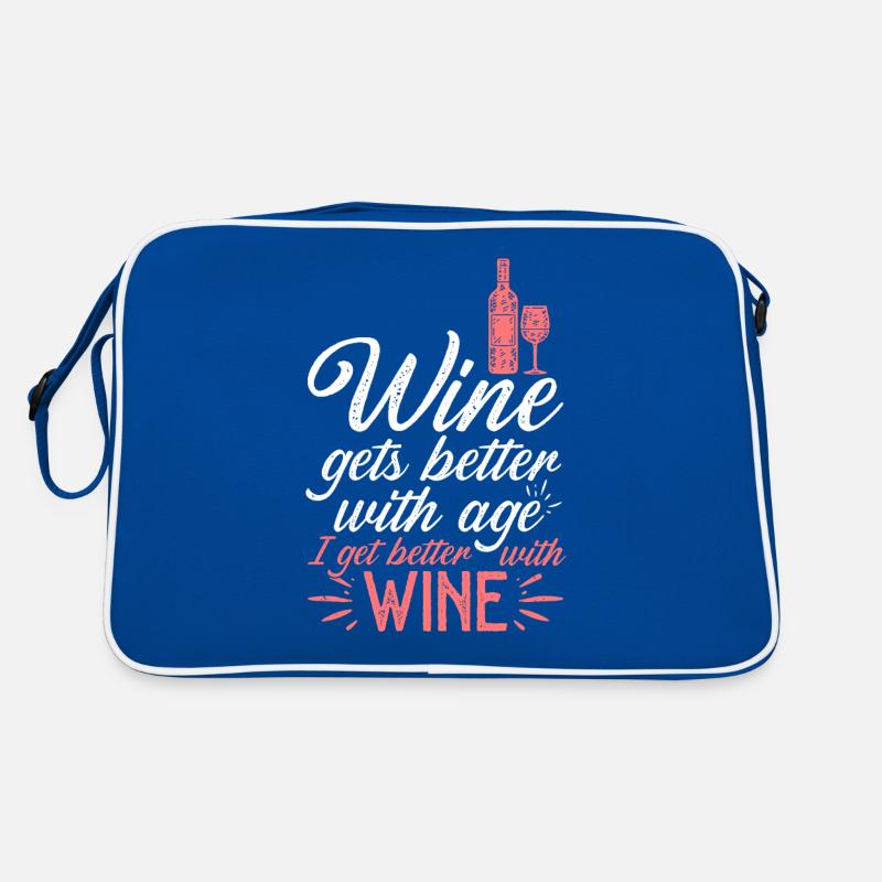 Wine Gets Better With Age Wine Toast Retro Bag