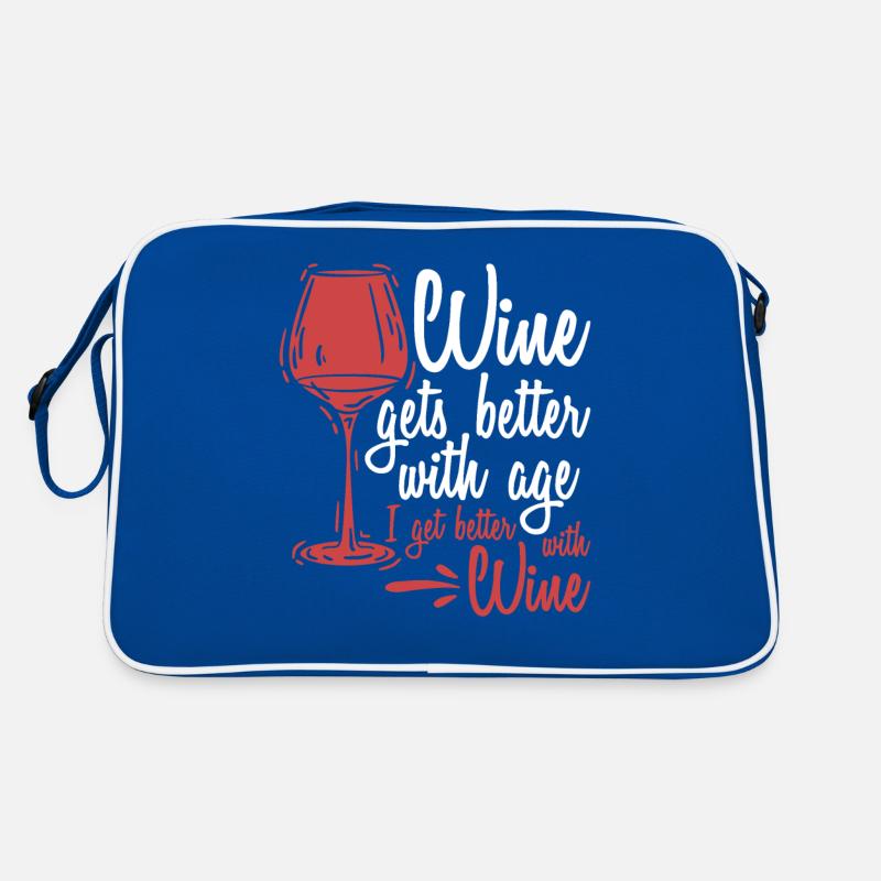 Wine Gets Better With Age Wine Toast Retro Bag