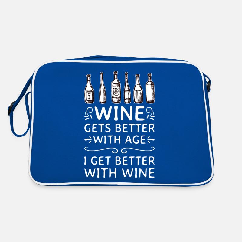 Wine Gets Better With Age Wine Toast Retro Bag