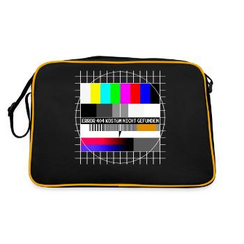 Testbild Error 404 Kostüm Nicht Gefunden Karneval - Retro Tasche - Schwarz/Gold - Hinten