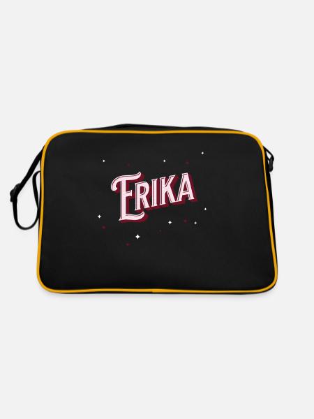 Prénom Erika personnalisé - Sac Retro - noir/or - Dos
