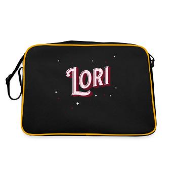 Lori Namen personalisiert - Retro Tasche - Schwarz/Gold - Hinten