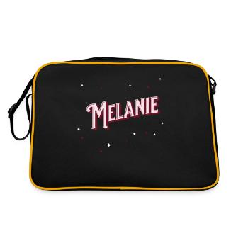 Melanie name personalized - Retro Bag - black/gold - Back
