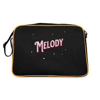 Melody name personalized - Retro Bag - black/gold - Back
