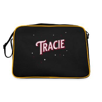 Nom Tracie personnalisé - Sac Retro - noir/or - Dos