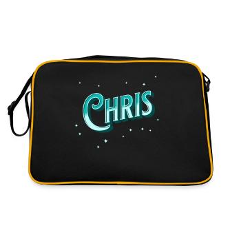 Chris' name personalized - Retro Bag - black/gold - Back