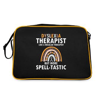 Dyslexia Awareness and Dyslexia Teachers - Retro Bag - black/gold - Back