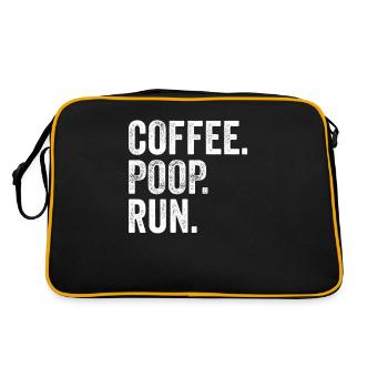 Coffee Poop Run - Läufer Lauftraining - Retro Tasche - Schwarz/Gold - Hinten
