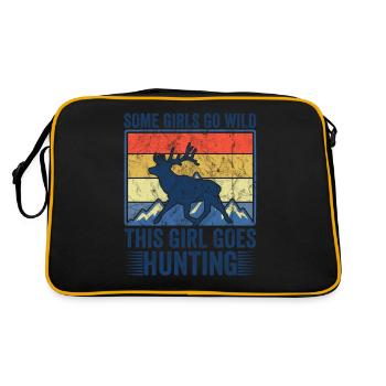 Deer Hunting Huntress Saying Hunting - Retro Bag - black/gold - Back