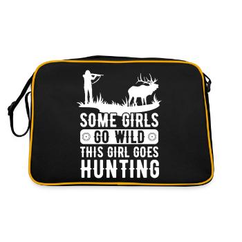 Deer Hunting Huntress Saying Hunting - Retro Bag - black/gold - Back