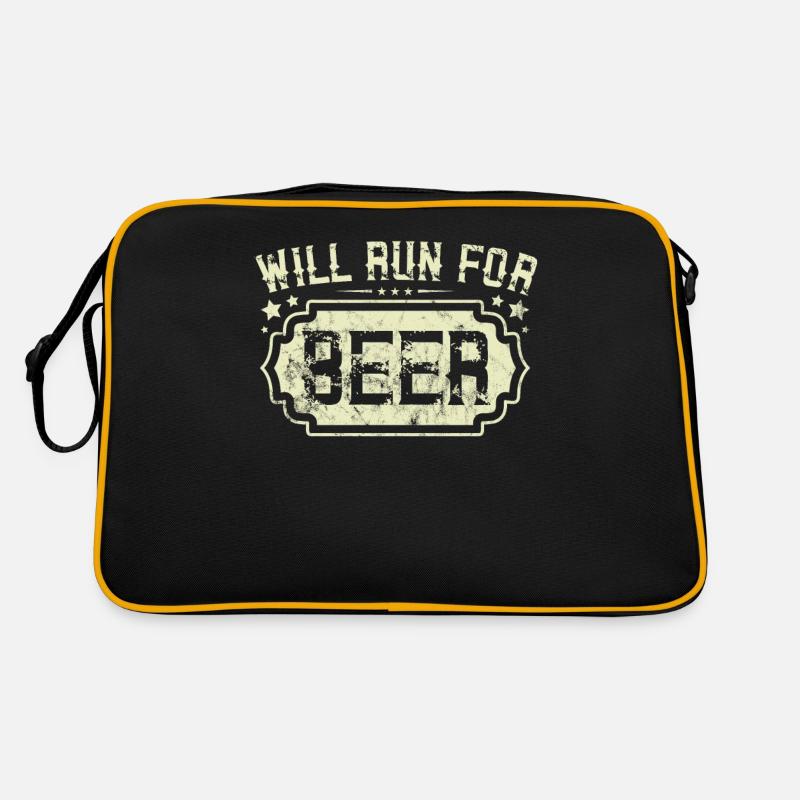 Will Run For Beer Lustige Läufer Retro Tasche