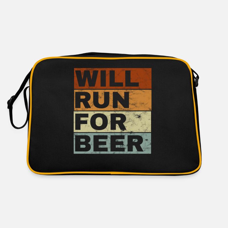 Will Run For Beer Lustige Läufer Retro Tasche