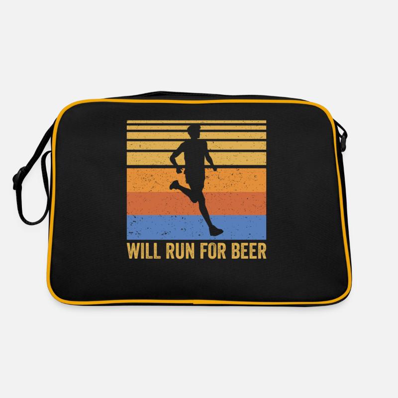 Will Run For Beer Lustige Läufer Retro Tasche
