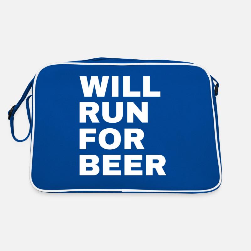 Will Run For Beer Lustige Läufer Retro Tasche