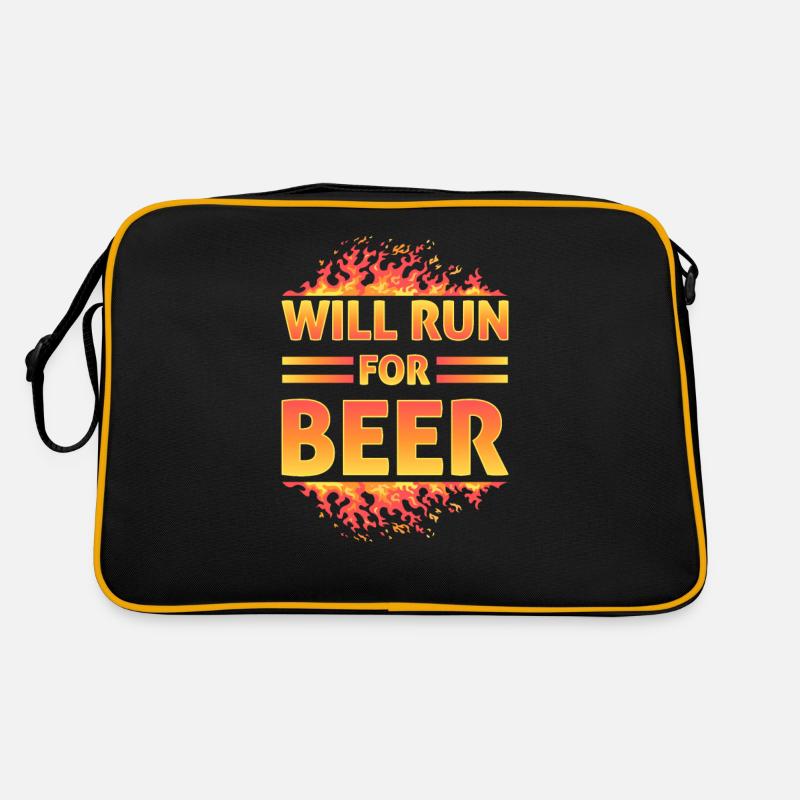 Will Run For Beer Lustige Läufer Retro Tasche