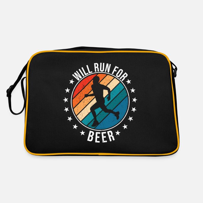 Will Run For Beer Lustige Läufer Retro Tasche