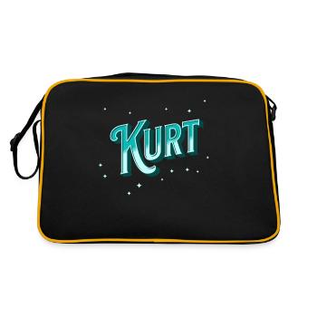 Kurt name personalized - Retro Bag - black/gold - Back