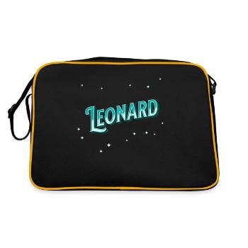 Leonard name personalized - Retro Bag - black/gold - Back