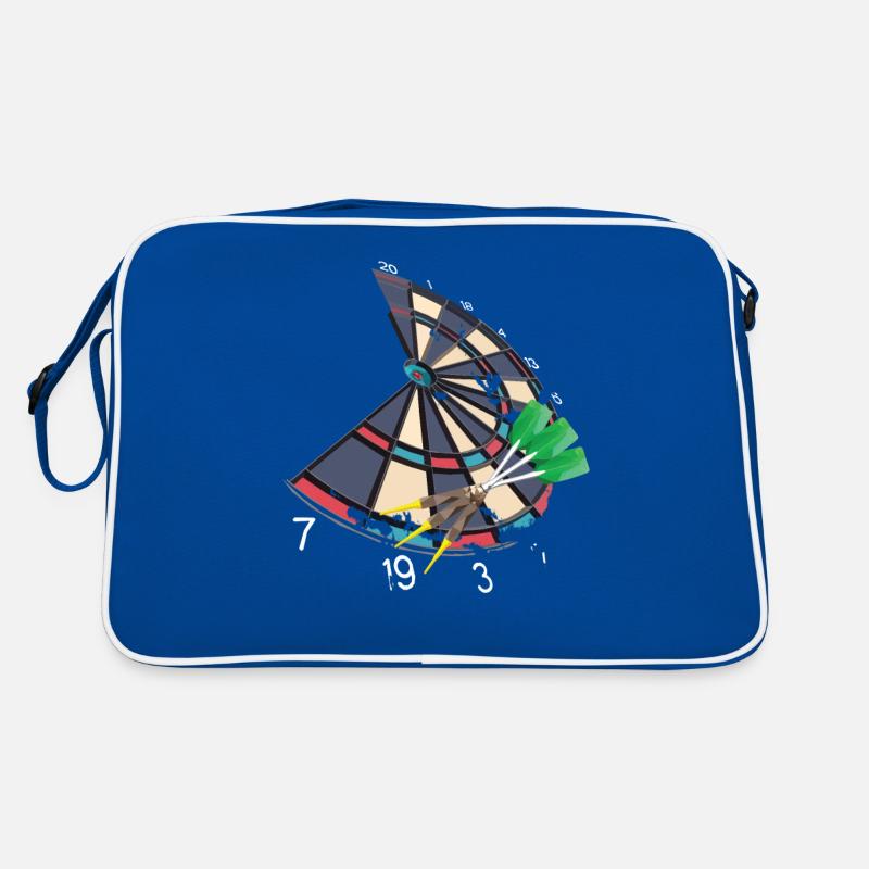 Dartscheibe mit Pfeilen, im Vintage Polygon Design Retro Tasche