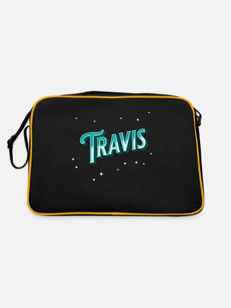 Le nom de Travis personnalisé - Sac Retro - noir/or - Dos