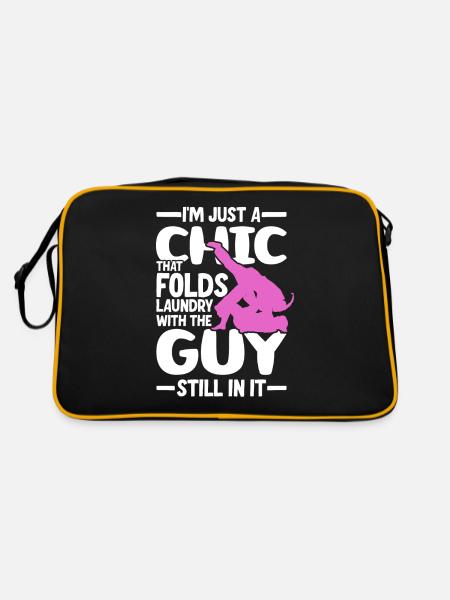 Drôle Jiu Jitsu Brésilien Citation BJJ Femmes - Sac Retro - noir/or - Dos