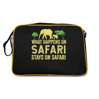 Was auf Safari passiert bleibt auf Safari Afrika - Retro Tasche - Schwarz/Gold - Hinten