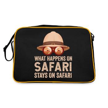 Was auf Safari passiert bleibt auf Safari - Retro Tasche - Schwarz/Gold - Hinten