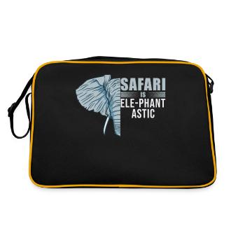 Safari ist Elephantastic Safari-Abenteuer Afrika - Retro Tasche - Schwarz/Gold - Hinten
