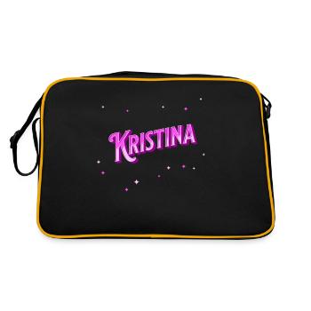 Kristina nom personnalisé - Sac Retro - noir/or - Dos