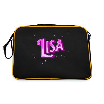 Lisa name personalized - Retro Bag - black/gold - Back