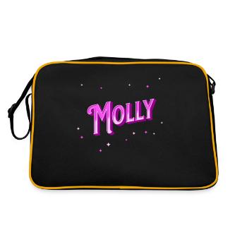 Nom Molly personnalisé - Sac Retro - noir/or - Dos