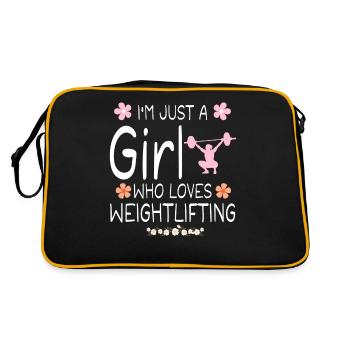I m Just A Girl Who Loves Weightlifting - Sac Retro - noir/or - Dos