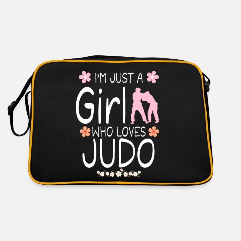 Ich bin nur ein Mädchen, das Judo liebt - Retro Tasche - Schwarz/Gold