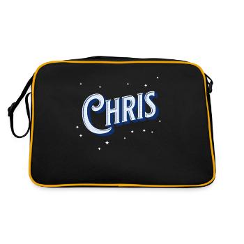 Chris' name personalized - Retro Bag - black/gold - Back
