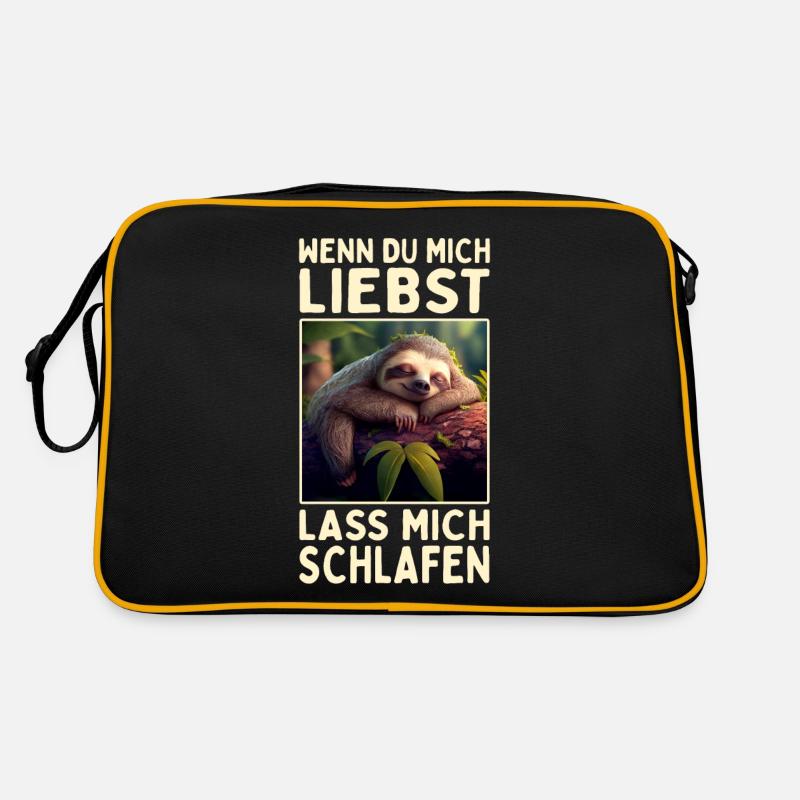 Faultier Wenn Du Mich Liebst Lass Mich Schlafen Retro Tasche