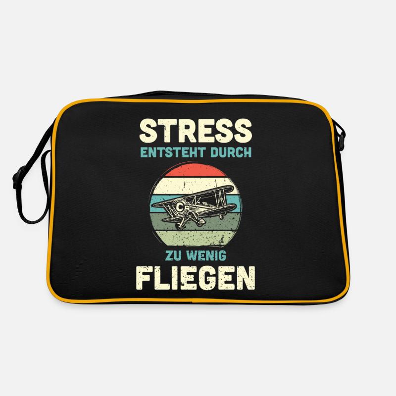 Modellflugzeug Modellflieger Modellbau Flugzeug - Retro Tasche - Schwarz/Gold