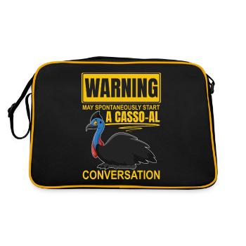 Retro Cassowary Bird Vintage Cassowaries - Retro Bag - black/gold - Back