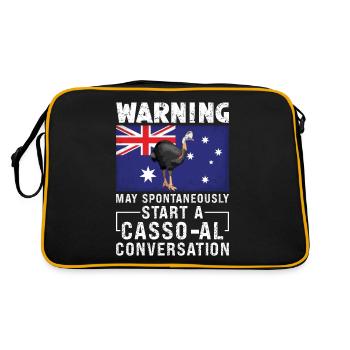 Retro Cassowary Bird Vintage Cassowaries - Retro Bag - black/gold - Back