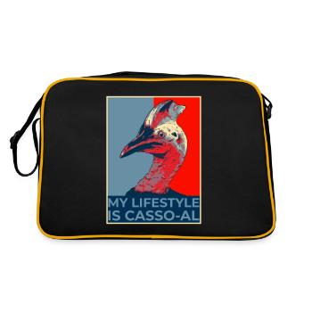 Retro Cassowary Bird Vintage Cassowaries - Retro Bag - black/gold - Back