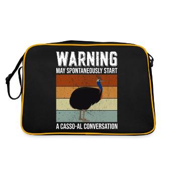 Retro Cassowary Bird Vintage Cassowaries - Retro Bag - black/gold - Back