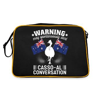 Retro Cassowary Bird Vintage Cassowaries - Retro Bag - black/gold - Back