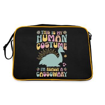 Retro Cassowary Bird Vintage Cassowaries - Retro Bag - black/gold - Back
